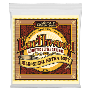 Ernie Ball P02047 Earthwood Silk & Steel Extra Soft 80/20 Bronze acoustic guitar strings
