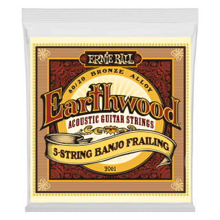 Ernie Ball Earthwood 5-String Banjo Frailing Loop End 80/20 Bronze Acoustic Guitar Strings - 10-24 Gauge