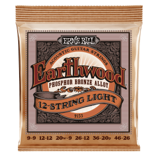 Ernie Ball P02153 Earthwood 12-String Light Phosphor Bronze Acoustic Guitar Strings - 9-46 Gauge
