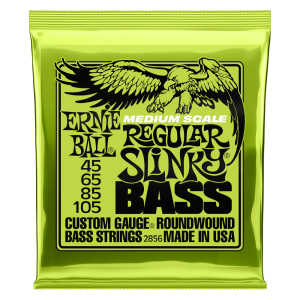 Ernie Ball Regular Slinky Nickel Wound Medium Scale Bass Strings - 45-105 Gauge - P02856