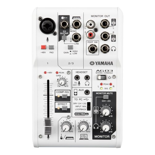  Yamaha AG03MK2 Live Streaming Mixer - White